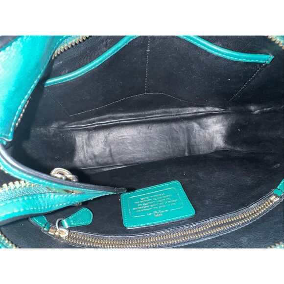 ➡️Coach Nomad Satchel Handbag Glovetanned Leather Forest Green Msrp:$395.00 - Picture 5 of 7